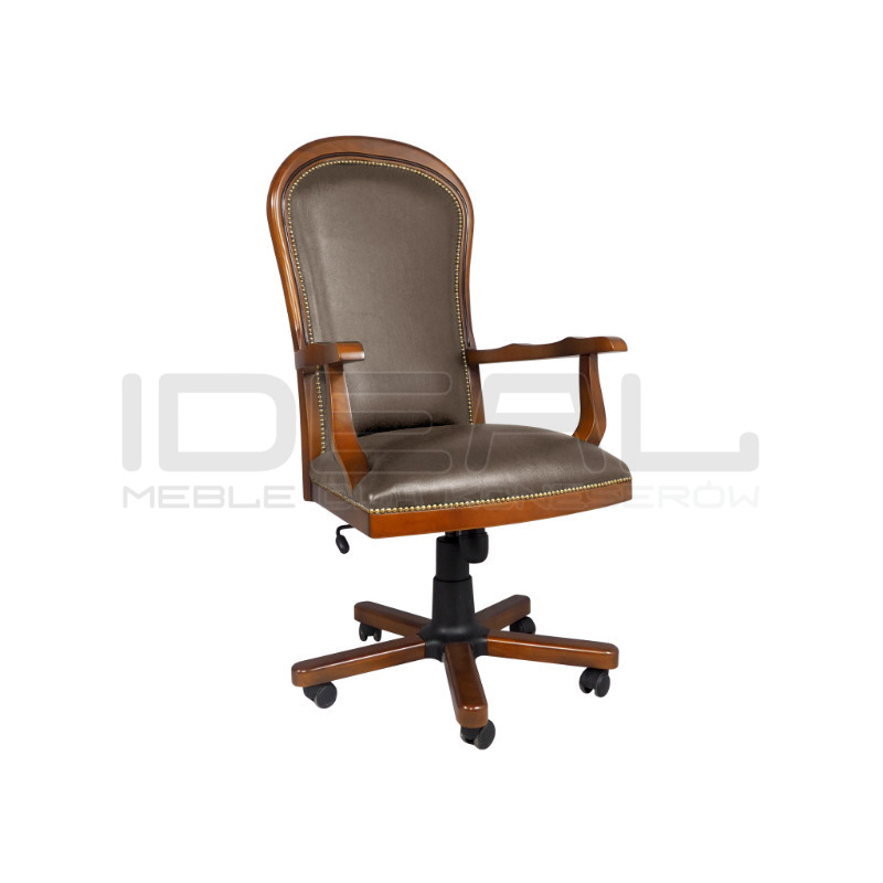 Skórzany Fotel biurowy Warwick tapicerowany | IdealMeble.pl