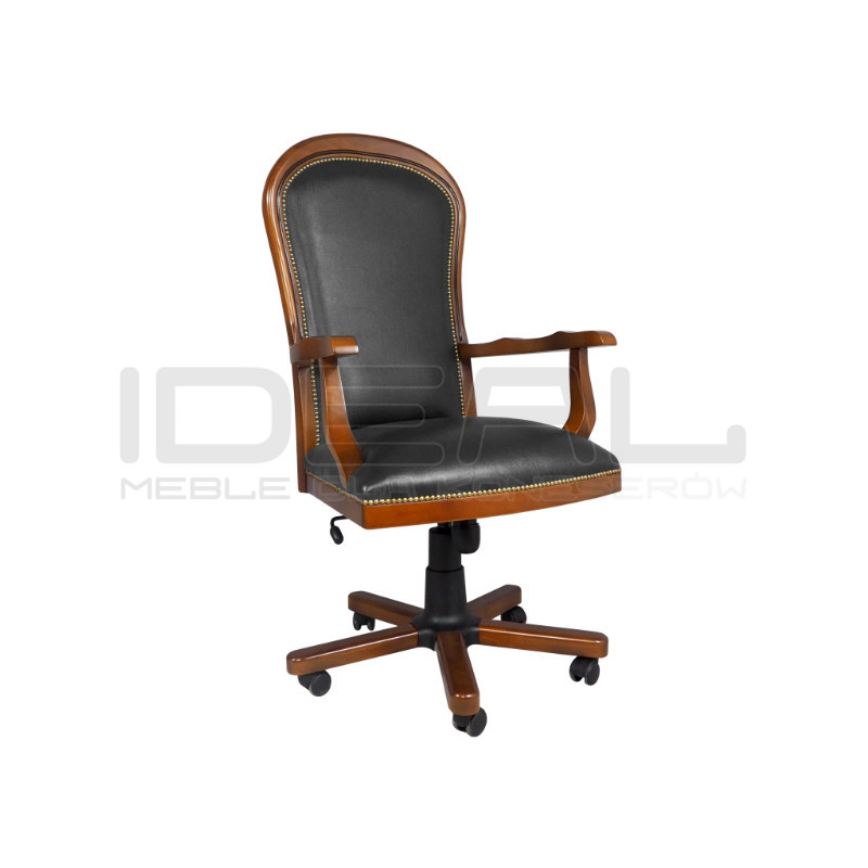 Skórzany Fotel biurowy Warwick tapicerowany | IdealMeble.pl