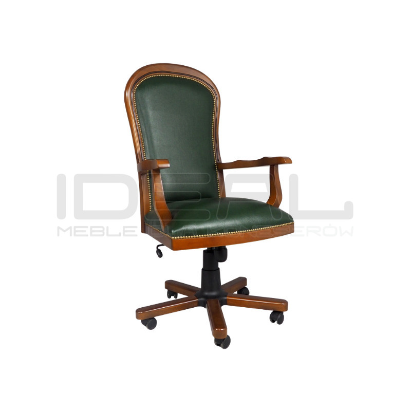 Skórzany Fotel biurowy Warwick tapicerowany | IdealMeble.pl