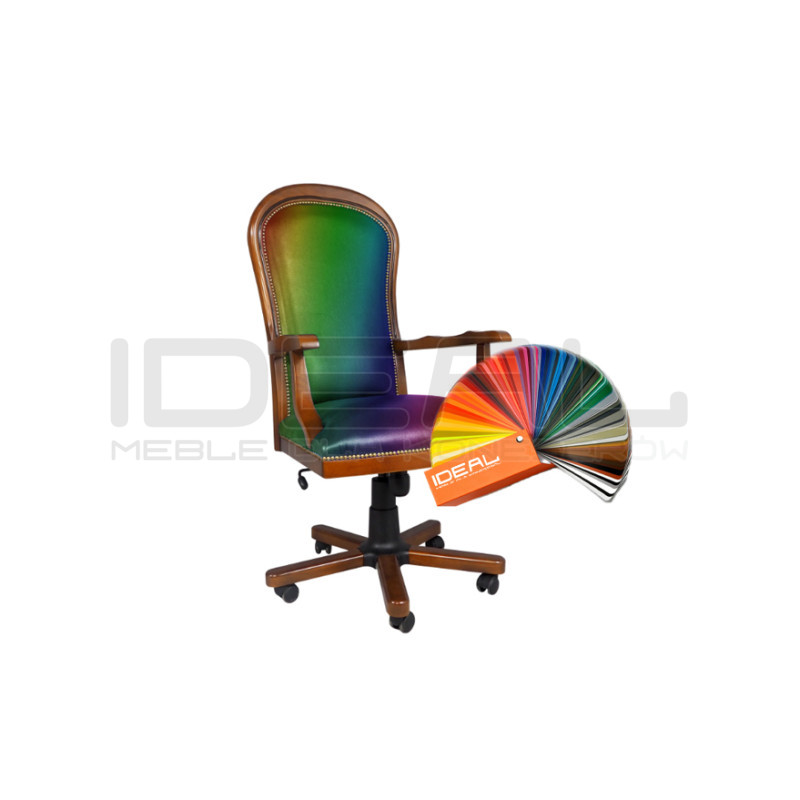 Skórzany Fotel biurowy Warwick tapicerowany | IdealMeble.pl