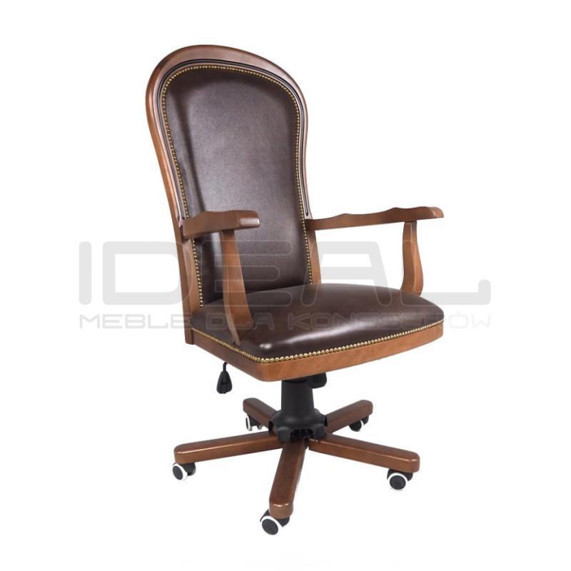 Skórzany Fotel biurowy Warwick tapicerowany | IdealMeble.pl