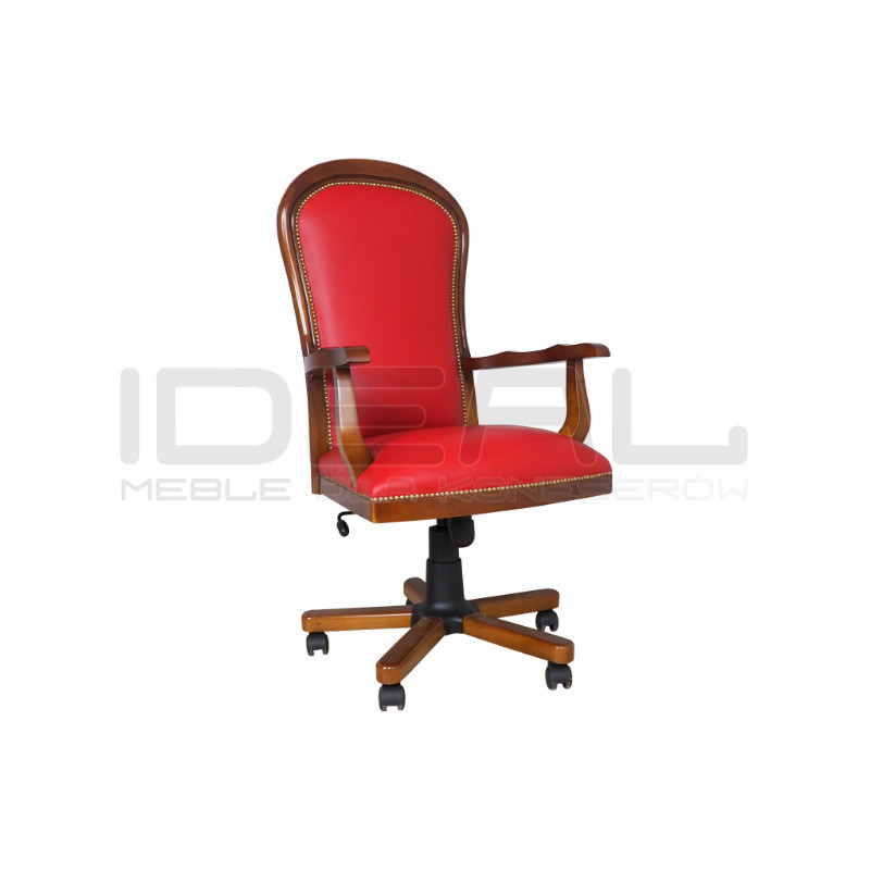 Skórzany Fotel biurowy Warwick tapicerowany | IdealMeble.pl