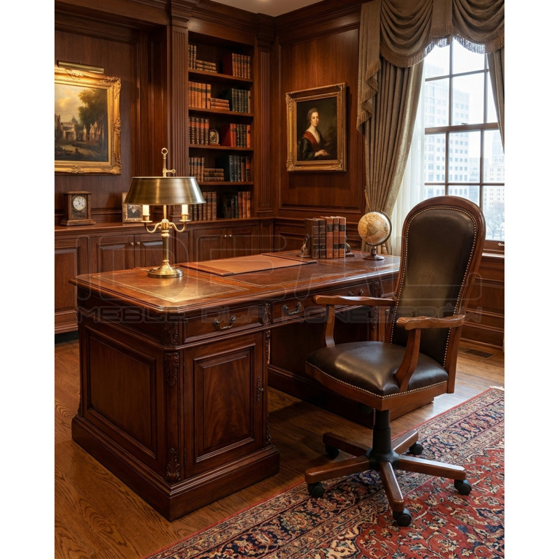 Skórzany Fotel biurowy Warwick tapicerowany | IdealMeble.pl