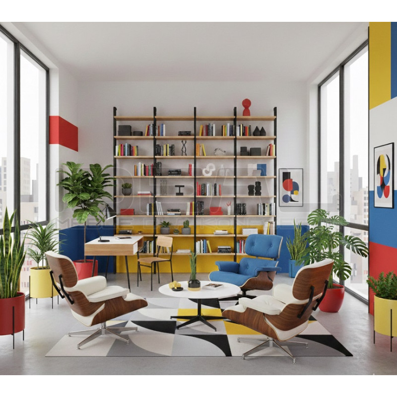 Fotel z podnóżkiem Lounge biały – skóra naturalna| IdealMeble