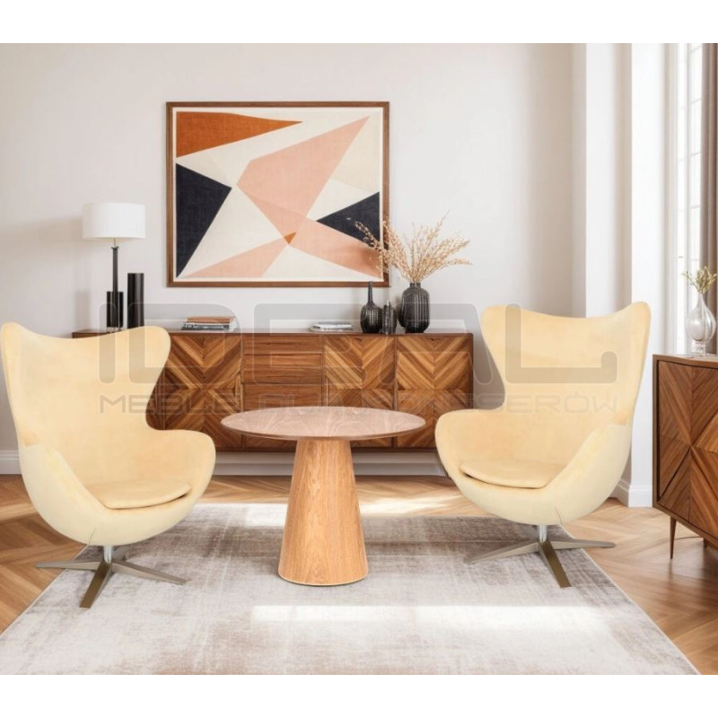 Stolik kawowy Sweedy 80 cm – okrągły stół na jednej nodze