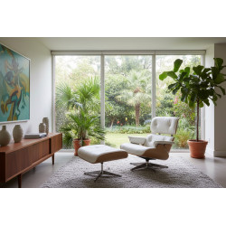 Fotel wypoczynkowy Lounge z podnóżkiem – komfort i design