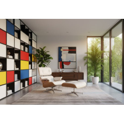 Fotel modernistyczny Lounge z podnóżkiem – elegancja i komfort