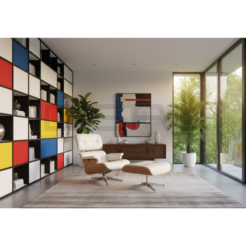 Fotel modernistyczny Lounge z podnóżkiem – elegancja i komfort