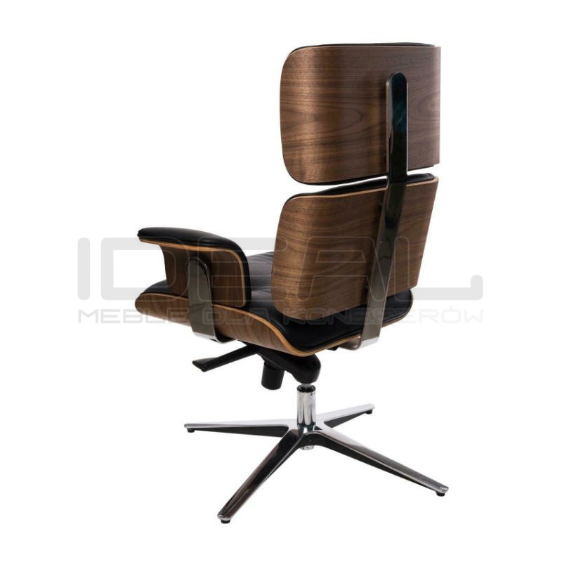 Fotel biurowy z podnóżkiem Lounge Business – skóra naturalna