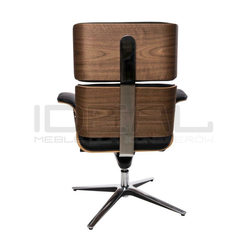 Fotel biurowy z podnóżkiem Lounge Business – skóra naturalna