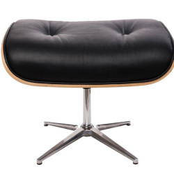 Fotel biurowy z podnóżkiem Lounge Business – skóra naturalna