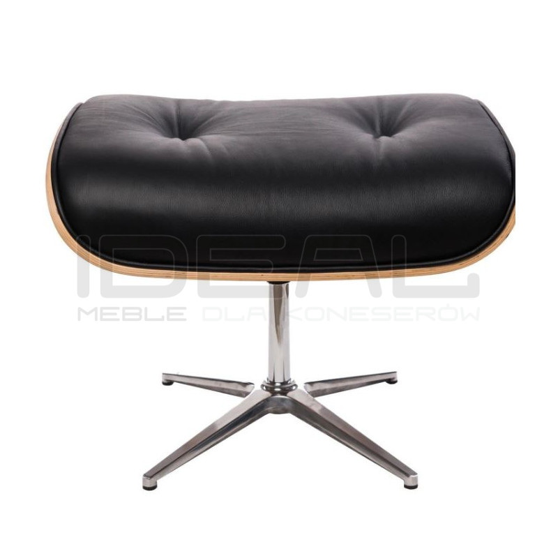 Fotel biurowy z podnóżkiem Lounge Business – skóra naturalna