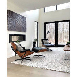 Fotel Lounge z podnóżkiem Bauhaus – designerski fotel skórzany