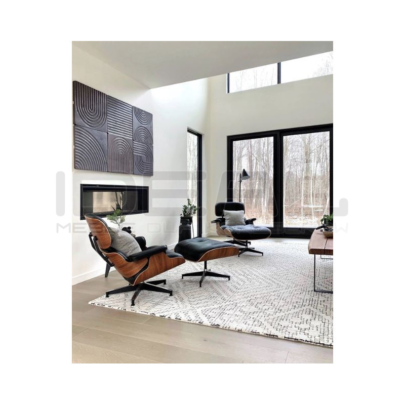 Fotel Lounge z podnóżkiem Bauhaus – designerski fotel skórzany