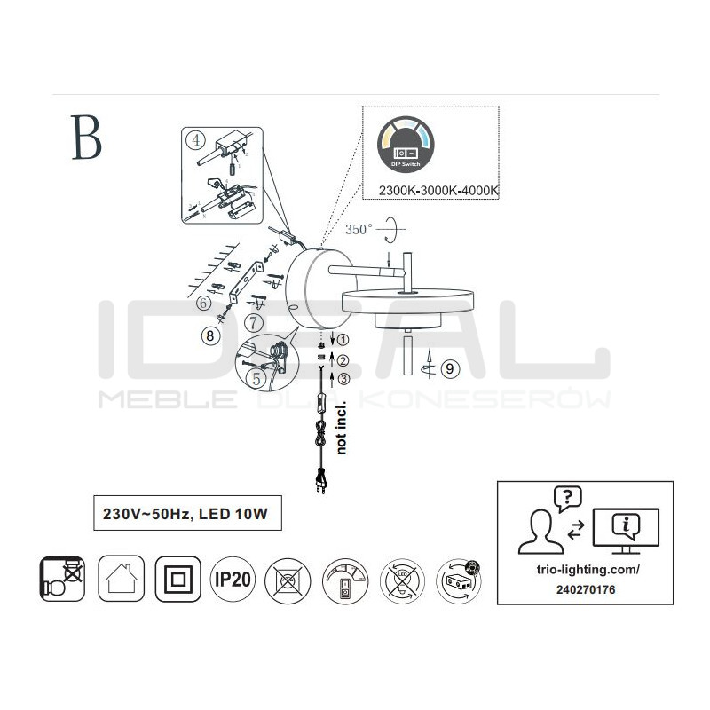 Move 40 – lampa wisząca LED z regulacją jasności i barwy światła