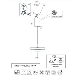 Move 40 – lampa wisząca LED z regulacją jasności i barwy światła