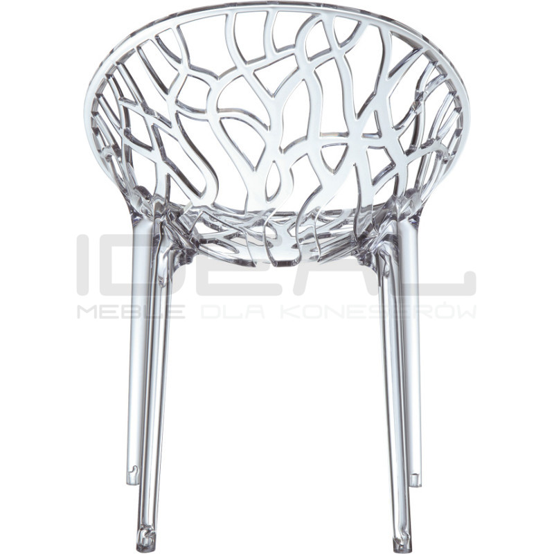 Krzesło transparentne KORAL - bursztynowe, czarne | IdealMeble.pl