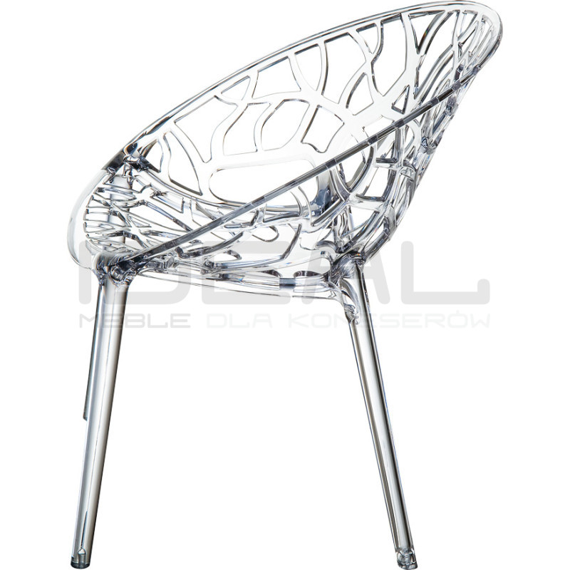 Krzesło transparentne KORAL - bursztynowe, czarne | IdealMeble.pl