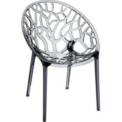 Krzesło transparentne KORAL - bursztynowe, czarne | IdealMeble.pl