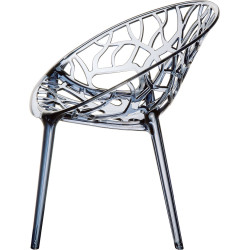 Krzesło transparentne KORAL - bursztynowe, czarne | IdealMeble.pl