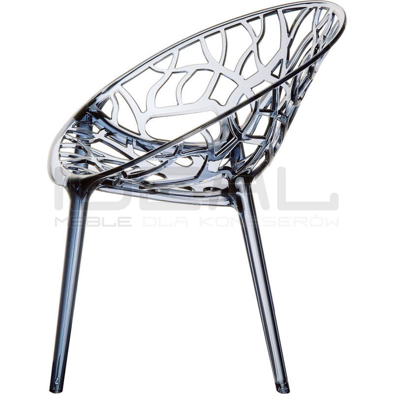 Krzesło transparentne KORAL - bursztynowe, czarne | IdealMeble.pl