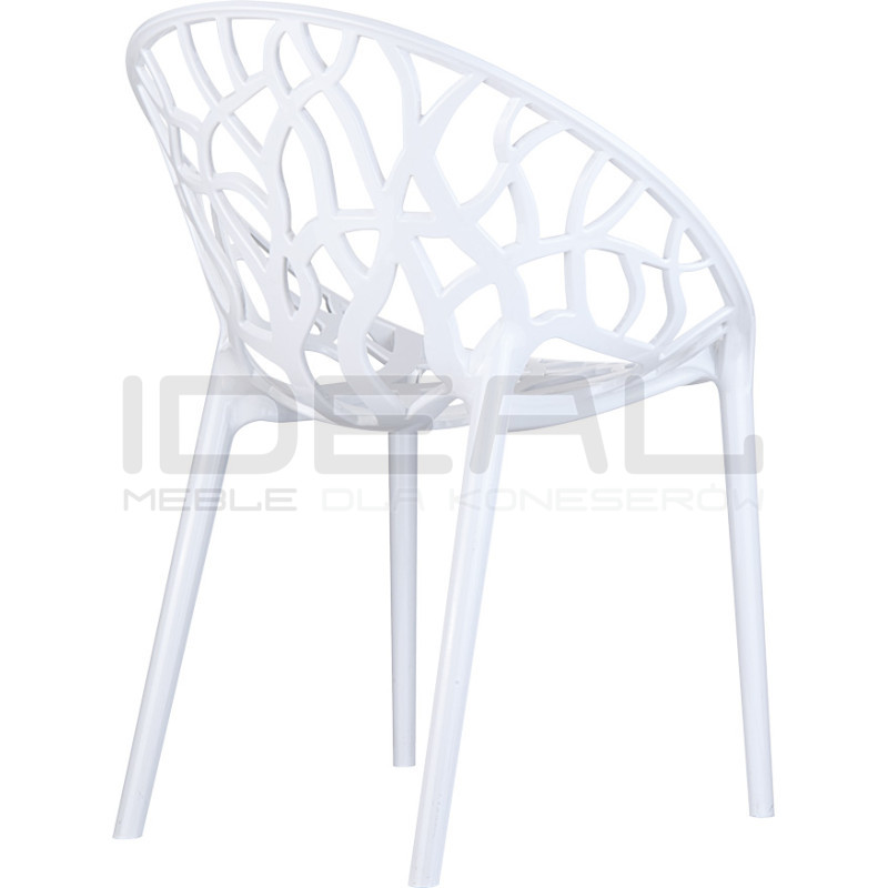 Krzesło ażurowe Koral Mode białe w połysku | IdealMeble.pl