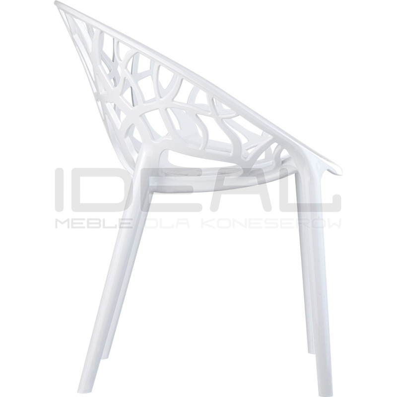 Krzesło ażurowe Koral Mode białe w połysku | IdealMeble.pl