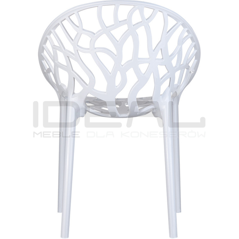 Krzesło ażurowe Koral Mode białe w połysku | IdealMeble.pl