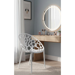 Krzesło ażurowe Koral Mode białe w połysku | IdealMeble.pl