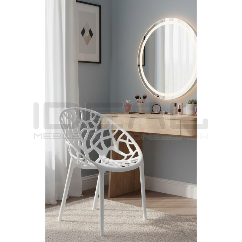 Krzesło ażurowe Koral Mode białe w połysku | IdealMeble.pl