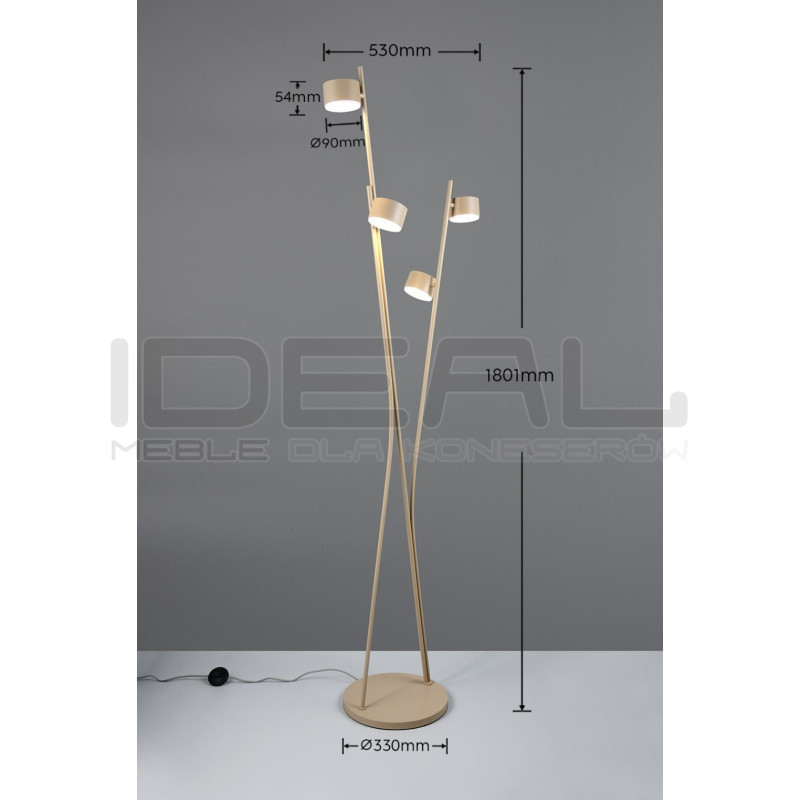 Beżowa lampa podłogowa Mario – nowoczesna lampa do salonu