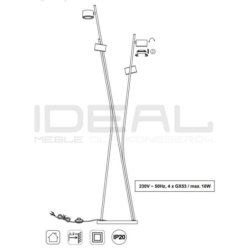 Beżowa lampa podłogowa Mario – nowoczesna lampa do salonu