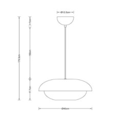 Lampa wisząca Martin – styl lat 80., metalowa, 40 cm