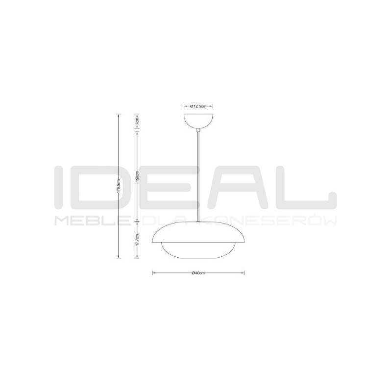 Lampa wisząca Martin – styl lat 80., metalowa, 40 cm