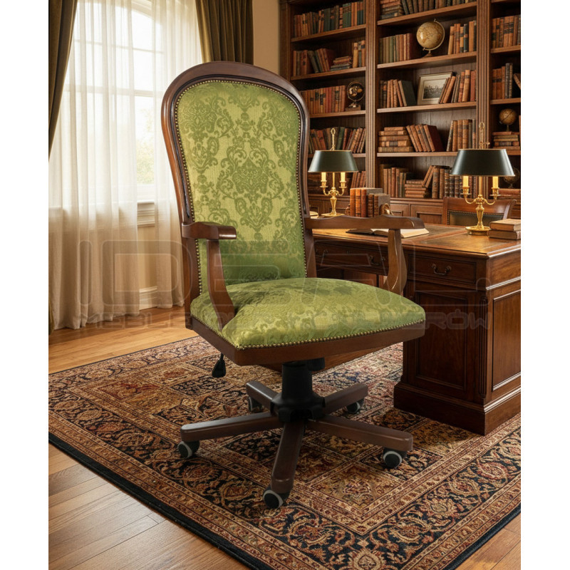 Fotel gabinetowy w tkaninie żakardowej Warwick – elegancki fotel gabinetowy