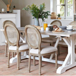 Krzesło boho Maria – rattanowa plecionka, naturalny styl do jadalni