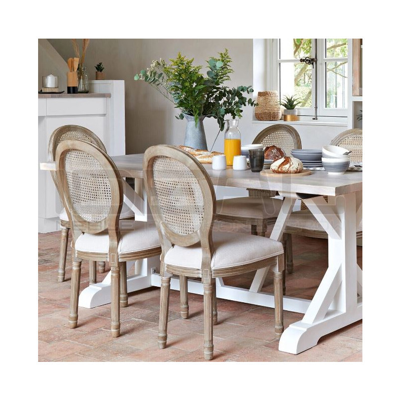 Krzesło boho Maria – rattanowa plecionka, naturalny styl do jadalni