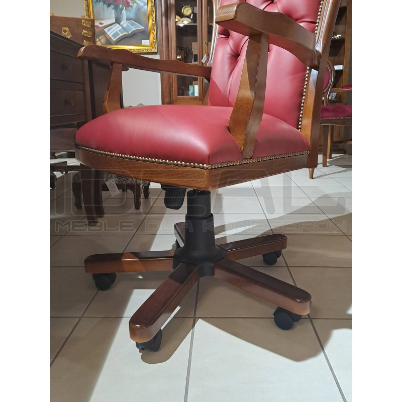 Fotel biurowy chesterfield Warwick skóra naturalna | IdealMeble.pl