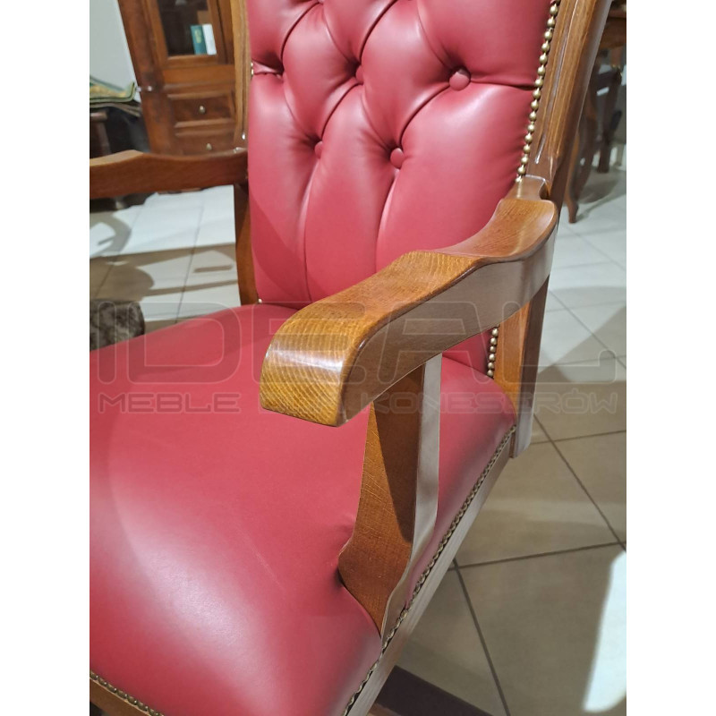 Fotel biurowy chesterfield Warwick skóra naturalna | IdealMeble.pl