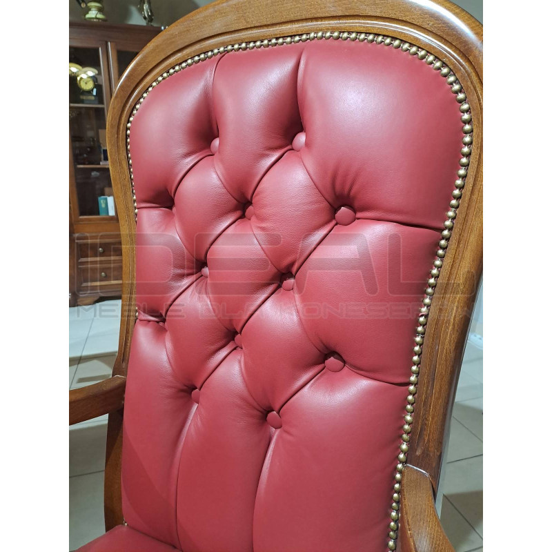 Fotel biurowy chesterfield Warwick skóra naturalna | IdealMeble.pl