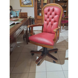 Fotel biurowy chesterfield Warwick skóra naturalna | IdealMeble.pl