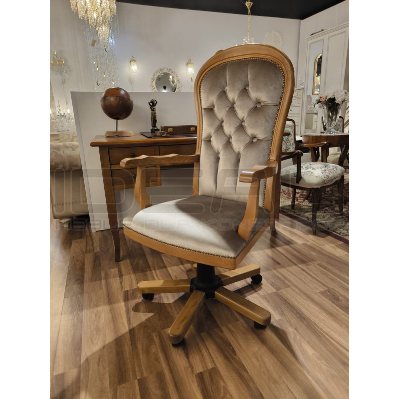 Fotel biurowy chesterfield Warwick plusz, welur, velvet | IdealMeble.pl