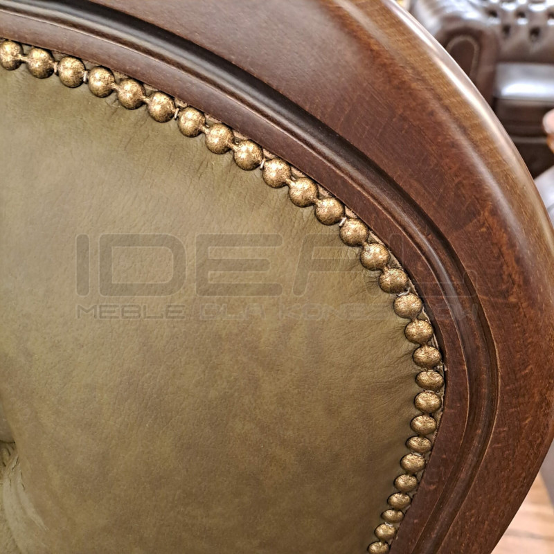 Fotel biurowy chesterfield Warwick skóra naturalna | IdealMeble.pl