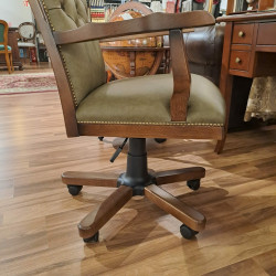 Fotel biurowy chesterfield Warwick skóra naturalna | IdealMeble.pl