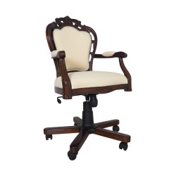 Wiktoriański fotel biurowy Banbury – elegancja, zdobienia