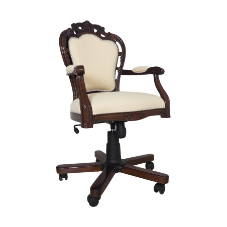 Wiktoriański fotel biurowy Banbury – elegancja, zdobienia