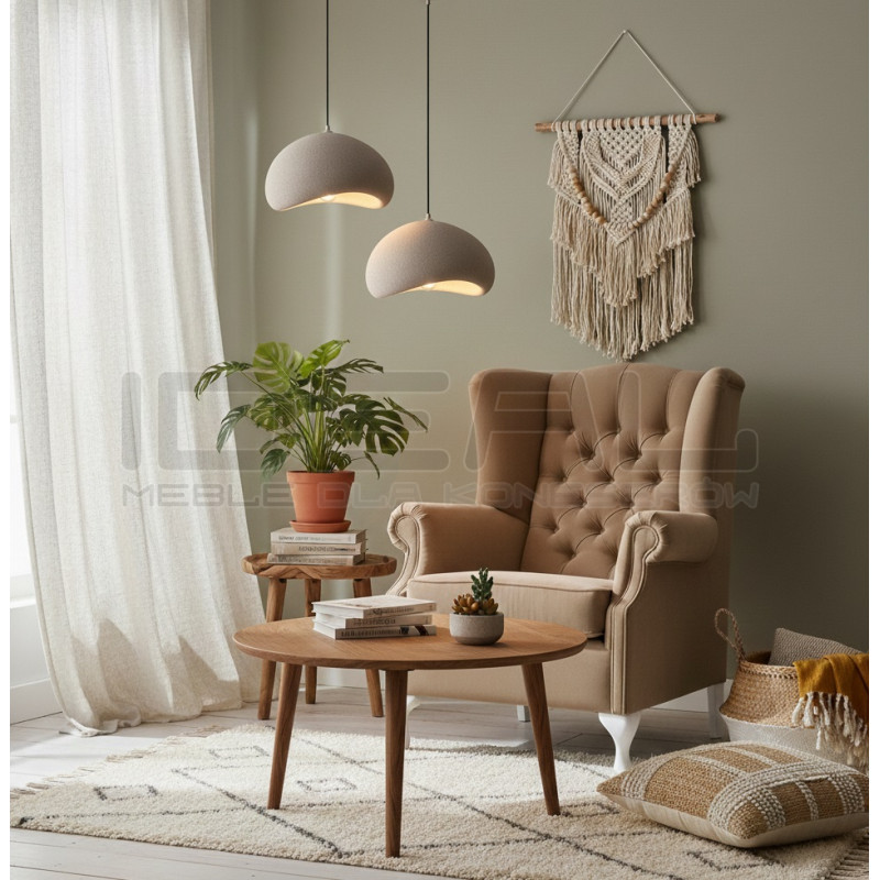 Pikowany Fotel Chesterfield Uszak Ton