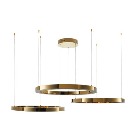 Lampa wisząca glamour Ring Circle 40+60+80 LED złota połysk IdealMeble.pl