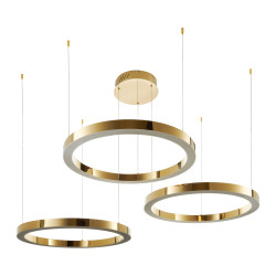 Lampa wisząca glamour Ring Circle 40+60+80 LED złota połysk IdealMeble.pl