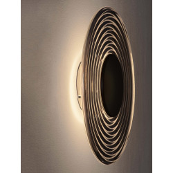 Szklany kinkiet okrągły Onsu czarny | IdealMeble.pl